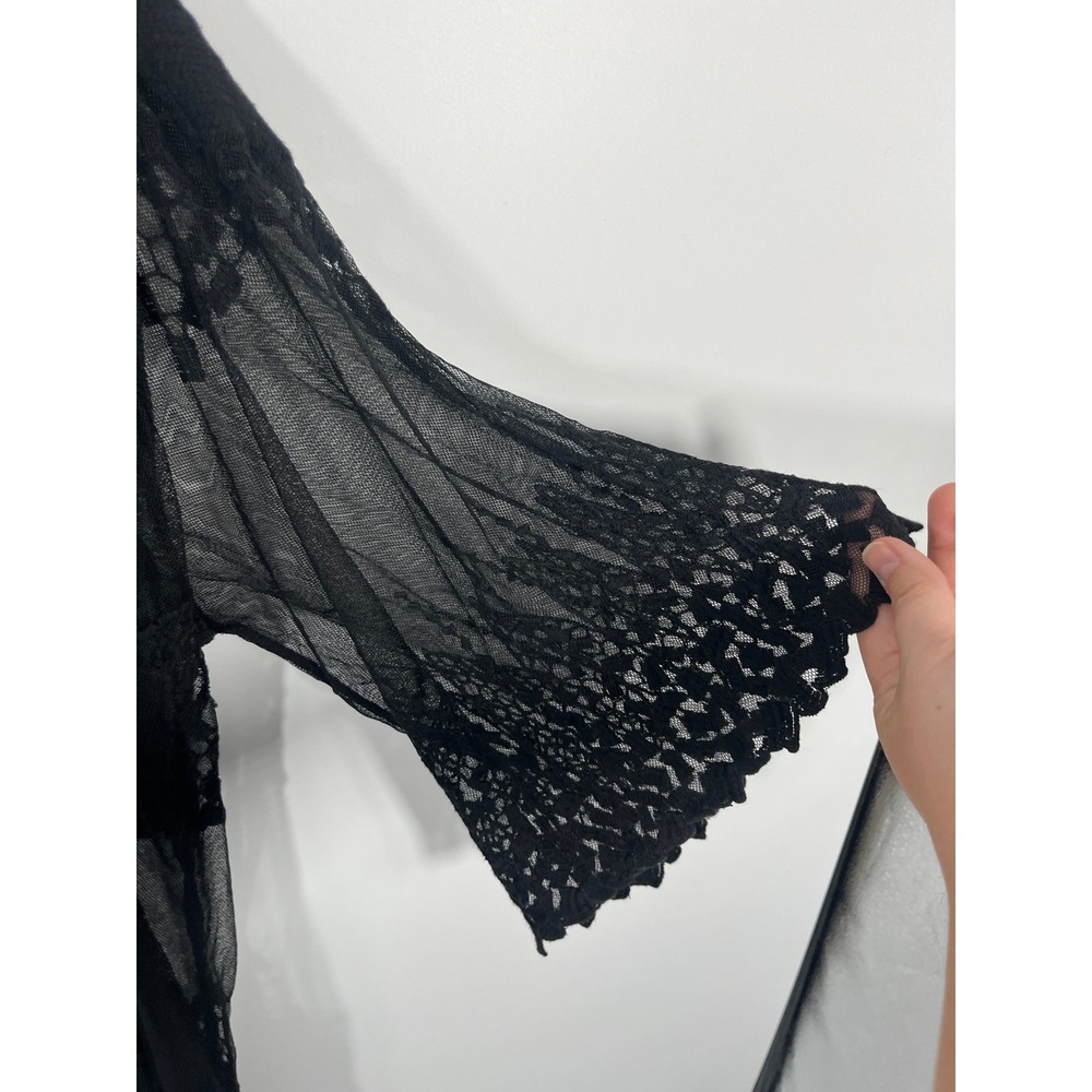 Womens Kimono ONE SIZE Black Lace Whimsigoth Dark Fairy Festival Country Concert - Picture 2 of 6